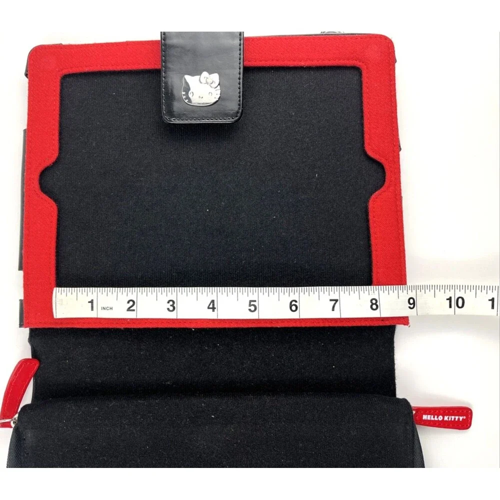 Hello Kitty Case Black iPad Tablet Portfolio #KT43488 Pocket Strap Messenger Bag